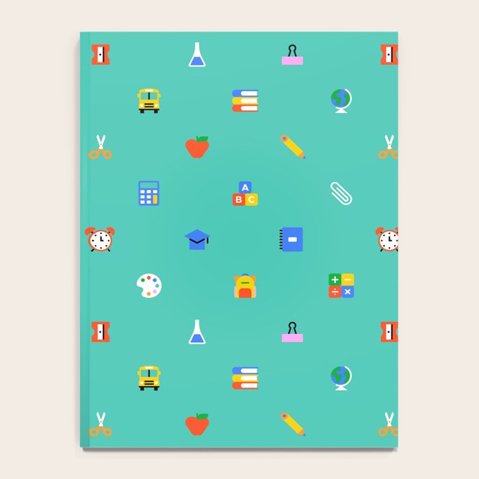 Colorful back to school sticker icon pattern Notebook Gallery Image 4