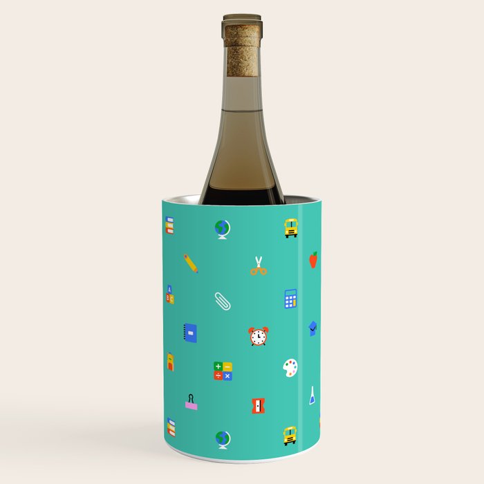 Colorful back to school sticker icon pattern Wine Chiller Gallery Image 1