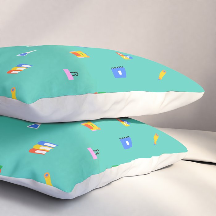 Colorful back to school sticker icon pattern Pillow Sham Gallery Image 3