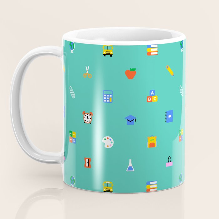 Colorful back to school sticker icon pattern Coffee Mug Gallery Image 3