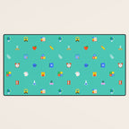 Colorful back to school sticker icon pattern Desk Mat Gallery Image 3