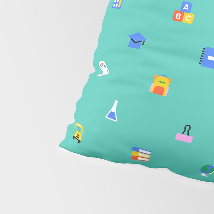Colorful back to school sticker icon pattern Pillow Sham Gallery Image 4