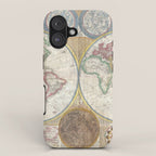ancient map of the world iPhone Case Gallery Image 1