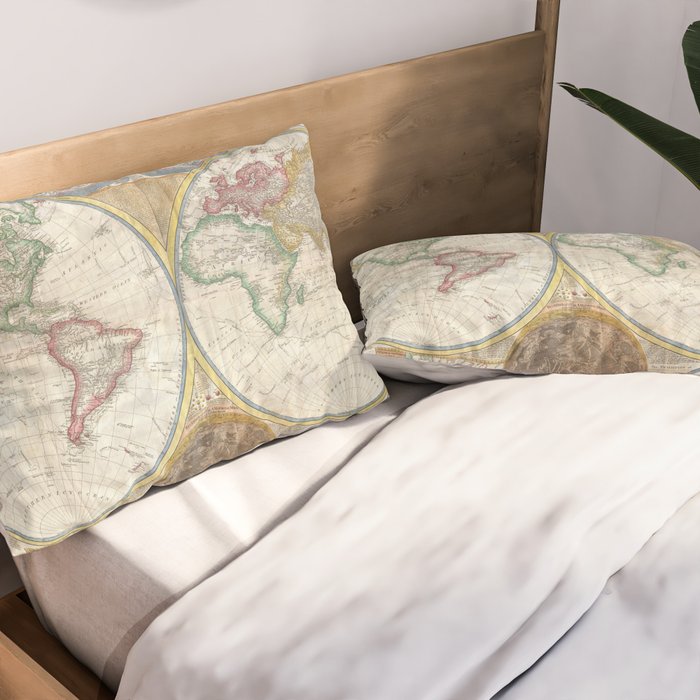 ancient map of the world Pillow Sham Gallery Image 2