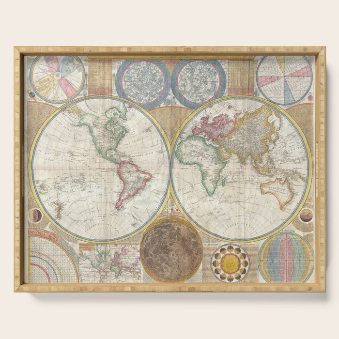 ancient map of the world Serving Tray Gallery Image 1