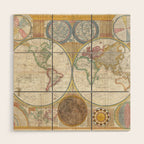 ancient map of the world Wood Wall Art Gallery Image 1