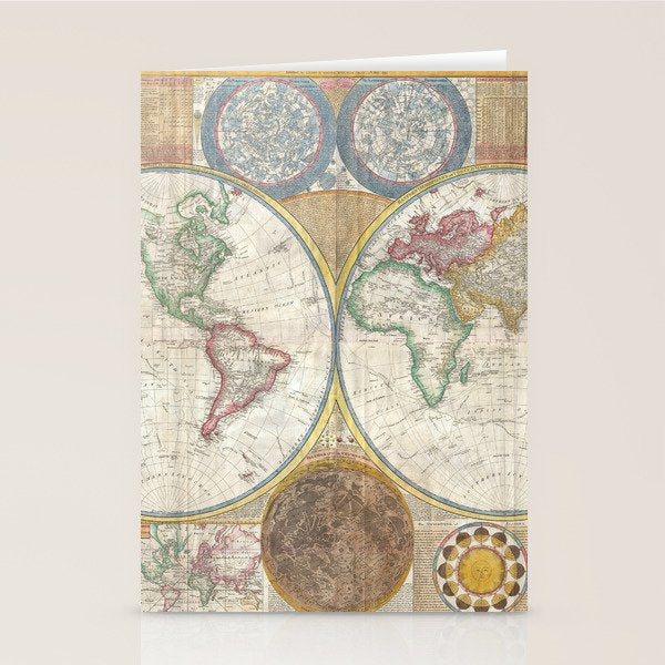 ancient map of the world Stationery Card Gallery Image 2