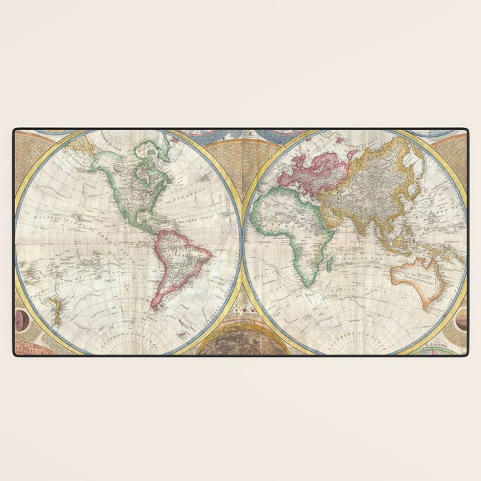 ancient map of the world Desk Mat Gallery Image 3