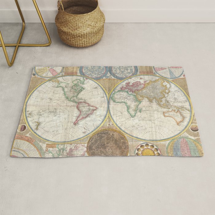ancient map of the world Rug Gallery Image 1