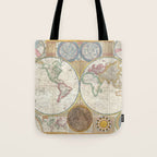 ancient map of the world Tote Bag Gallery Image 1