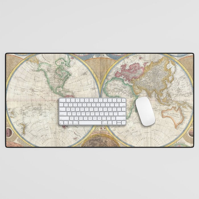 ancient map of the world Desk Mat Gallery Image 1