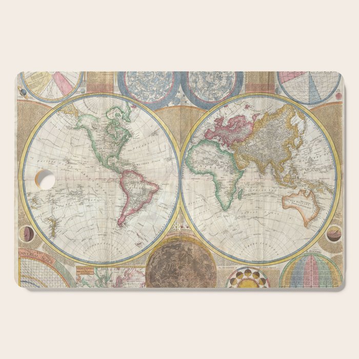 ancient map of the world Cutting Board Gallery Image 1