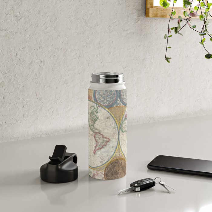 ancient map of the world Water Bottle Gallery Image 4