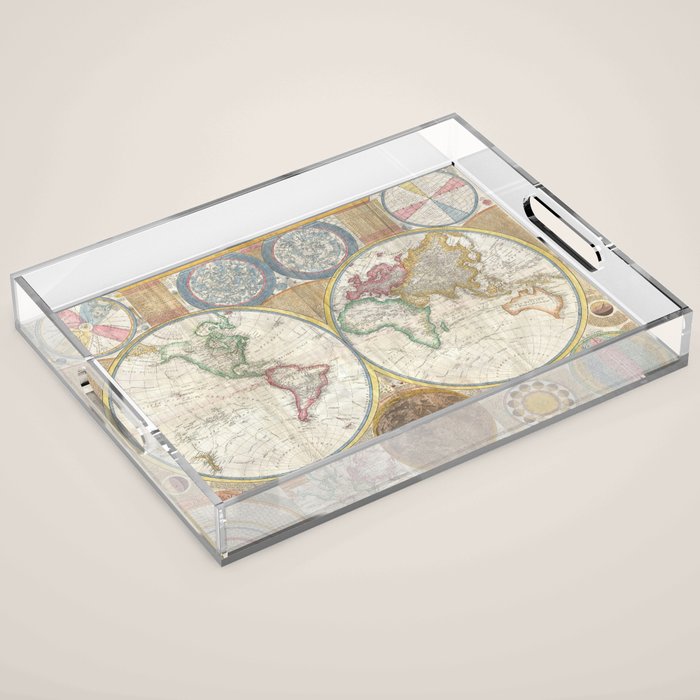 ancient map of the world Acrylic Tray Gallery Image 1