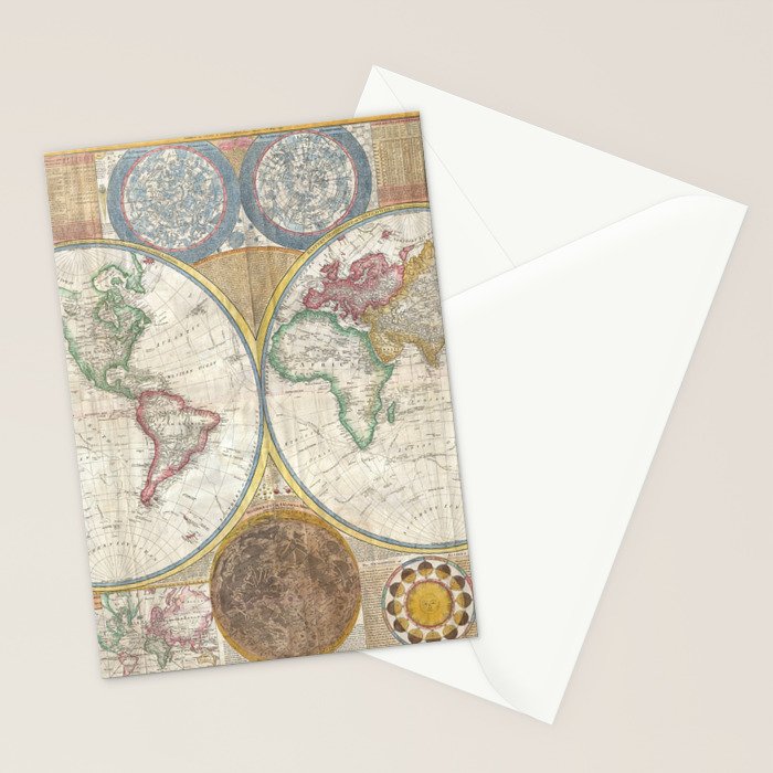 ancient map of the world Stationery Card Gallery Image 2
