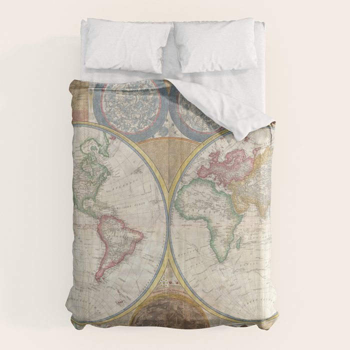 ancient map of the world Duvet Cover Gallery Image 6
