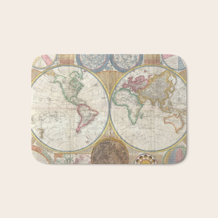 ancient map of the world Bath Mat Gallery Image 1