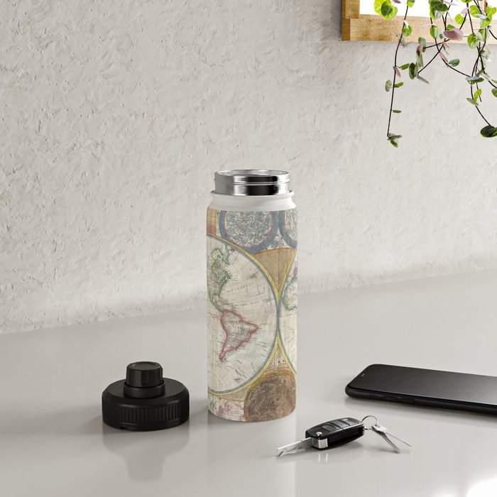 ancient map of the world Water Bottle Gallery Image 4