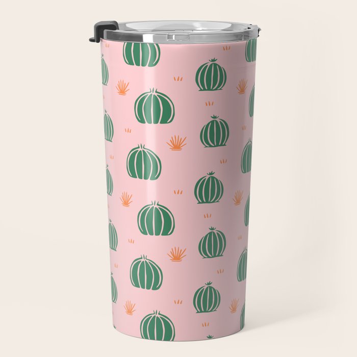 Vintage succulent cactus plant pattern Travel Mug Gallery Image 3