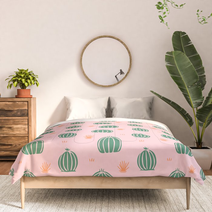 Vintage succulent cactus plant pattern Comforter Gallery Image 3