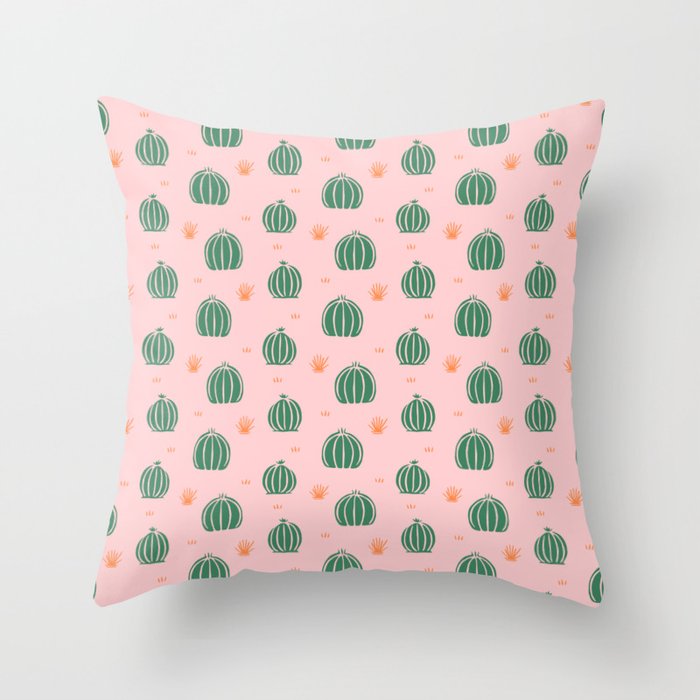 Vintage succulent cactus plant pattern Throw Pillow Gallery Image 6