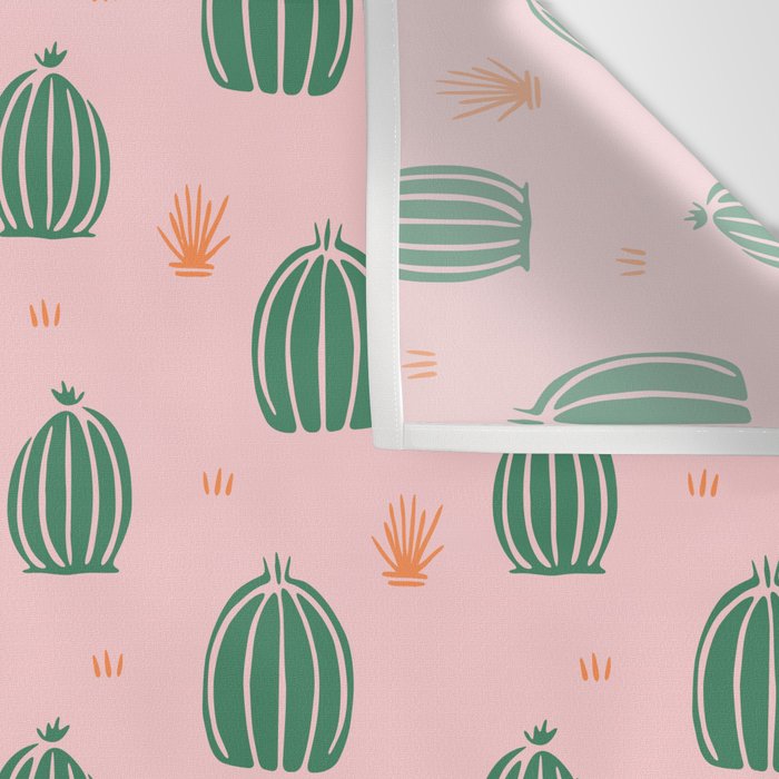 Vintage succulent cactus plant pattern Wall Tapestry Gallery Image 3