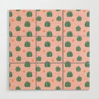 Vintage succulent cactus plant pattern Wood Wall Art Gallery Image 1
