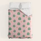 Vintage succulent cactus plant pattern Duvet Cover Gallery Image 6