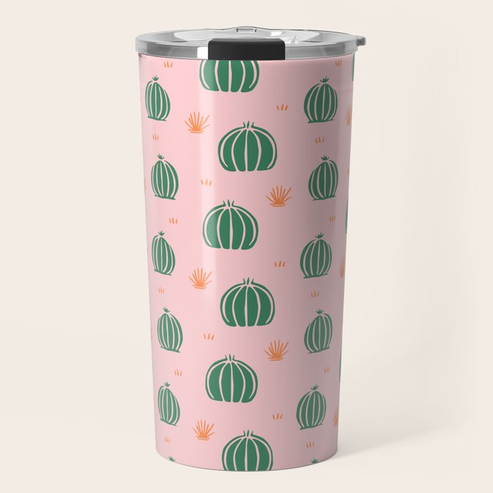 Vintage succulent cactus plant pattern Travel Mug Gallery Image 1