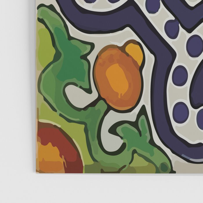 Oranges talavera tile abstract pattern modern decoration Poster Gallery Image 3