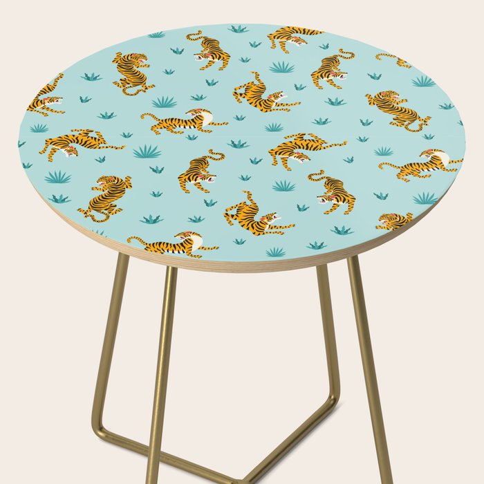 Tigers and tropical leaves. Side Table Gallery Image 2