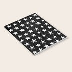 Star Pattern White On Black Notebook Gallery Image 2