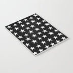 Star Pattern White On Black Notebook Gallery Image 3