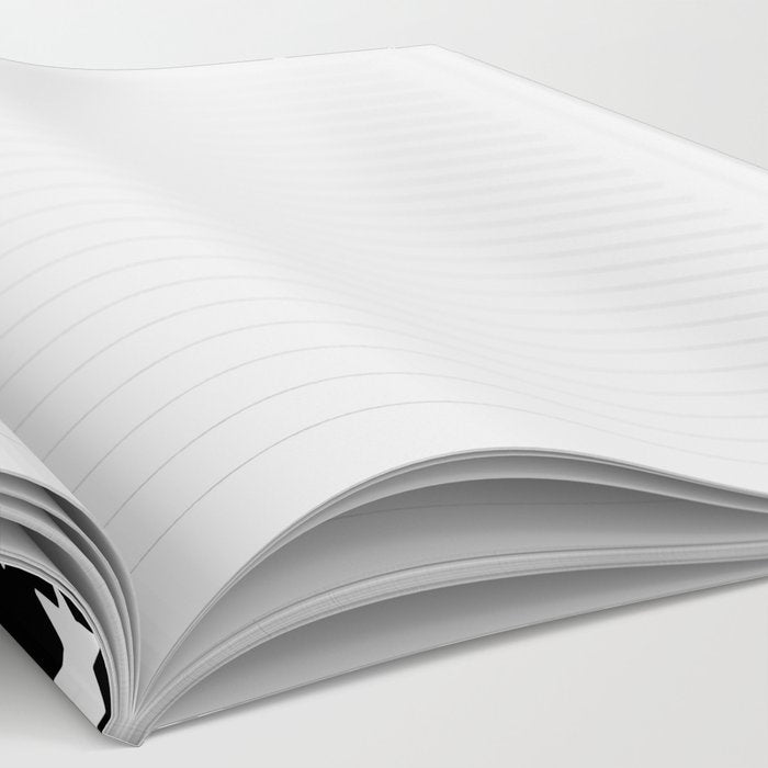 Star Pattern White On Black Notebook Gallery Image 2