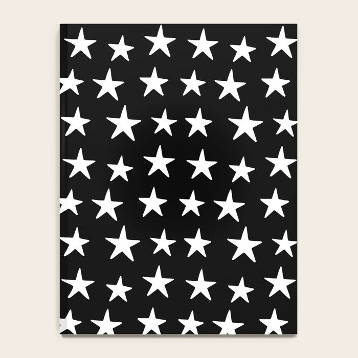 Star Pattern White On Black Notebook Gallery Image 4