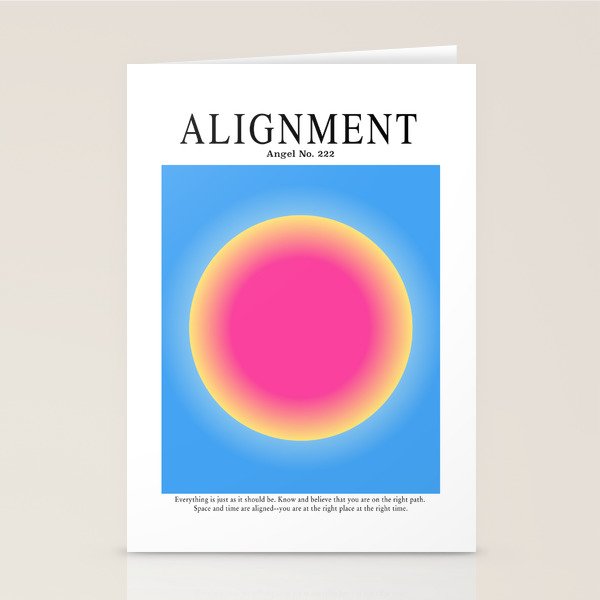 Gradient Angel Numbers: Angel Number 222 - Alignment  Stationery Card Gallery Image 2