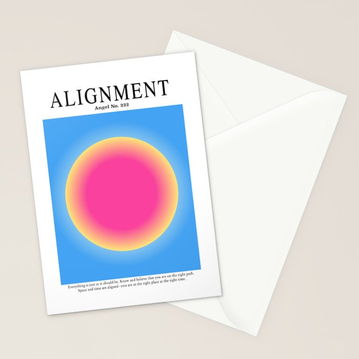 Gradient Angel Numbers: Angel Number 222 - Alignment  Stationery Card Gallery Image 2