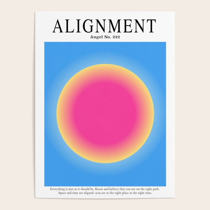 Gradient Angel Numbers: Angel Number 222 - Alignment  Poster