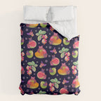 Fruit and bat - dark Comforter Gallery Image 6