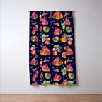 Fruit and bat - dark Window Curtain Gallery Image 3