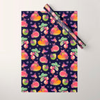 Fruit and bat - dark Wrapping Paper Gallery Image 1