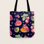 Fruit and bat - dark Tote Bag Gallery Image 1