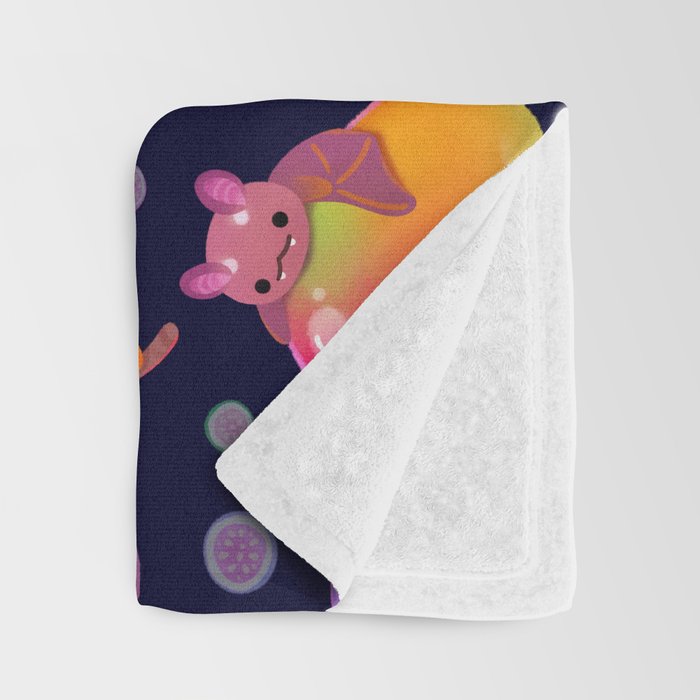 Fruit and bat - dark Throw Blanket Gallery Image 3