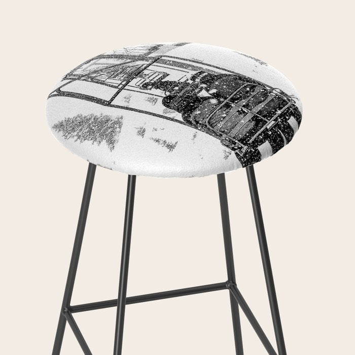 Snow Lift // Ski Chair Lift Colorado Mountains Black and White Snowboarding Vibes Photography Stool Gallery Image 2