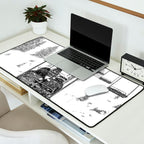 Snow Lift // Ski Chair Lift Colorado Mountains Black and White Snowboarding Vibes Photography Desk Mat Gallery Image 2