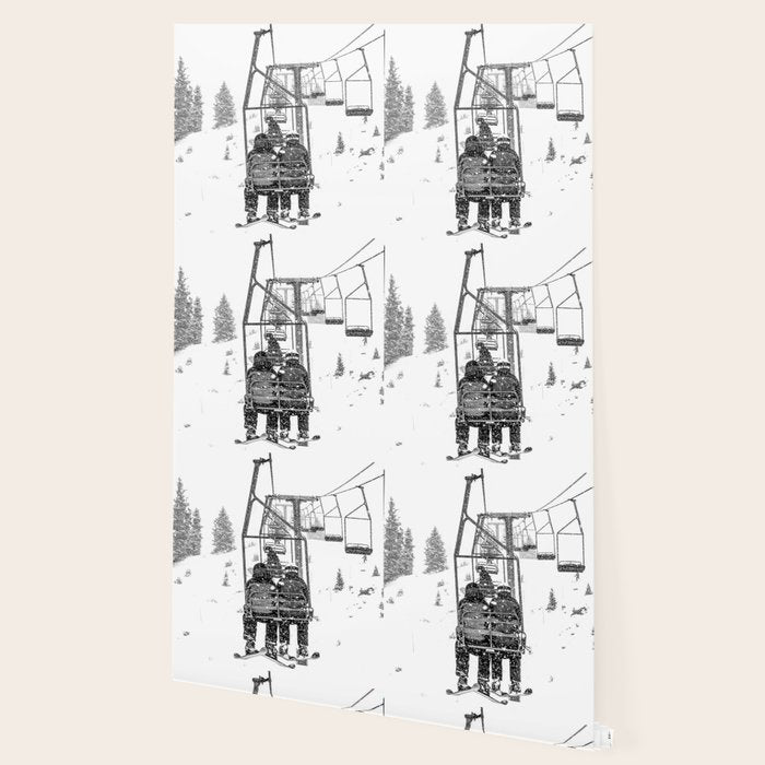 Snow Lift // Ski Chair Lift Colorado Mountains Black and White Snowboarding Vibes Photography Wallpaper Gallery Image 2