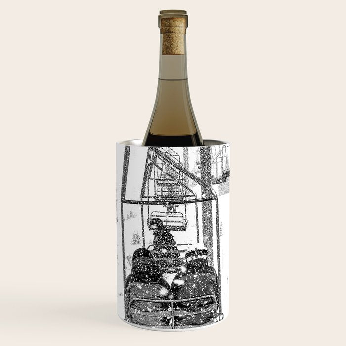 Snow Lift // Ski Chair Lift Colorado Mountains Black and White Snowboarding Vibes Photography Wine Chiller Gallery Image 1