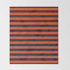 Orange Pop & Navy Blue Tent Stripe Throw Blanket Gallery Image 2
