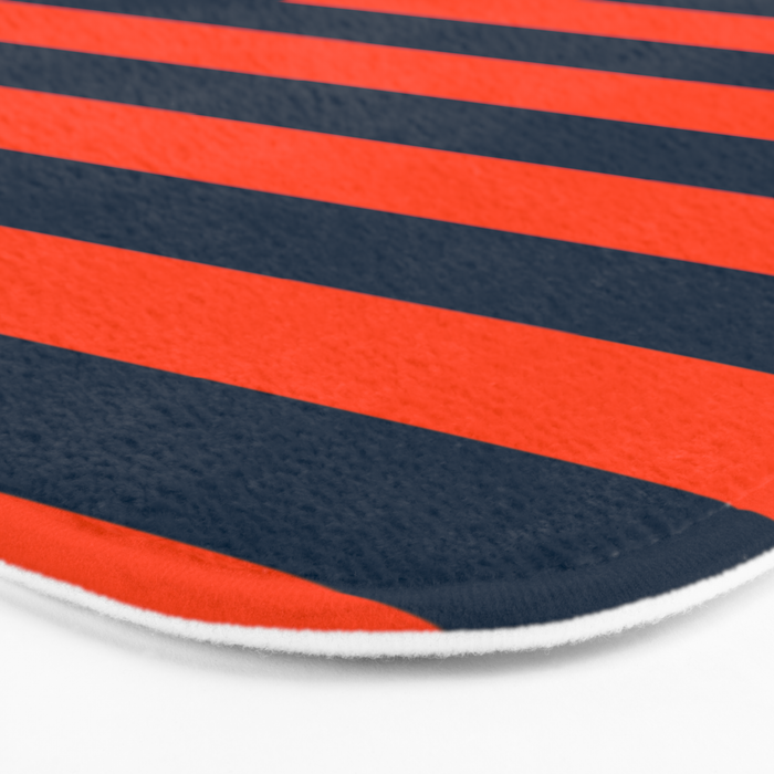 Orange Pop & Navy Blue Tent Stripe Bath Mat Gallery Image 3