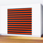 Orange Pop & Navy Blue Tent Stripe Wall Mural Gallery Image 2